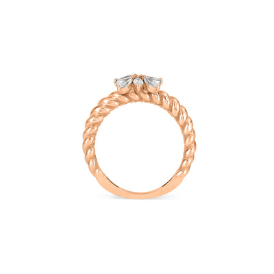 Lucien Rose Gold Twist Diamond Ring