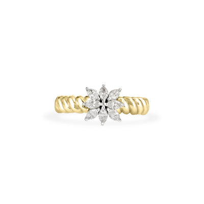Lucien YELLOW Gold Twist Diamond Ring