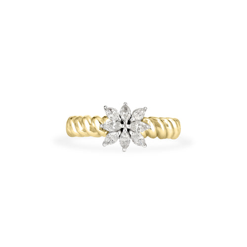 Yellow Gold Diamond Ring Lucien YELLOW Gold Twist Diamond Ring