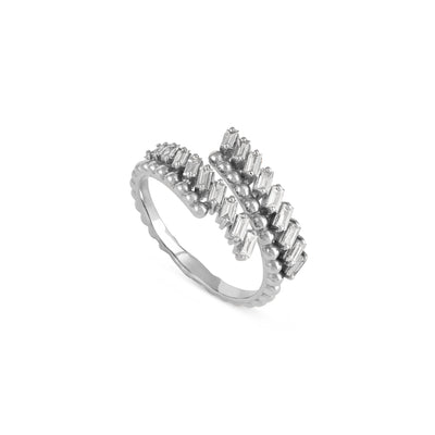 Soit Belle White Gold Overlapping Diamond Ring: Layered Brilliance