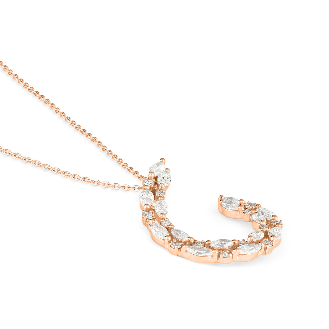 ETOILE Rose Gold Half Circle Diamond Pendant