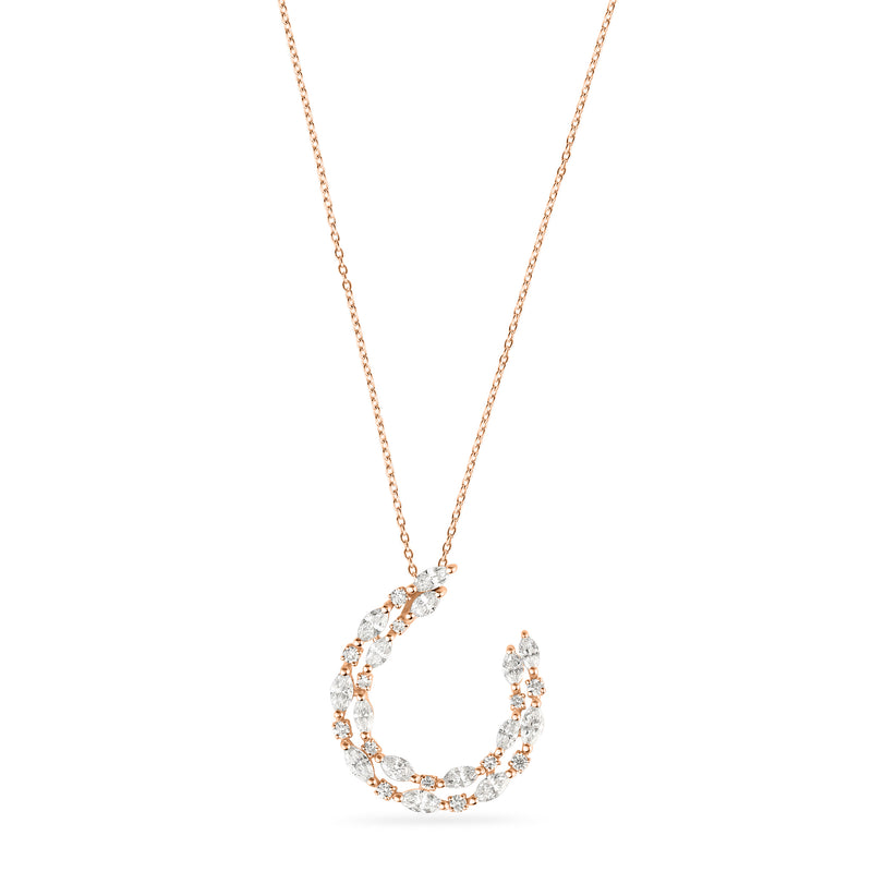 ETOILE Rose Gold Half Circle Diamond Pendant