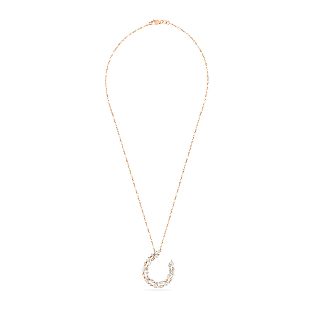 ETOILE Rose Gold Half Circle Diamond Pendant