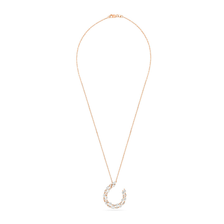 ETOILE Rose Gold Half Circle Diamond Pendant