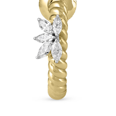 Lucien Jolie Twisted Yellow Gold Diamond Earring
