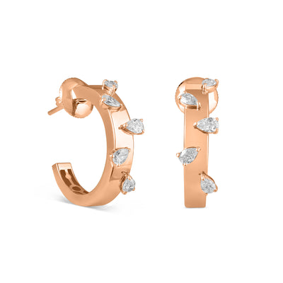 ETOILE Rose Gold Hoops Diamond Earring