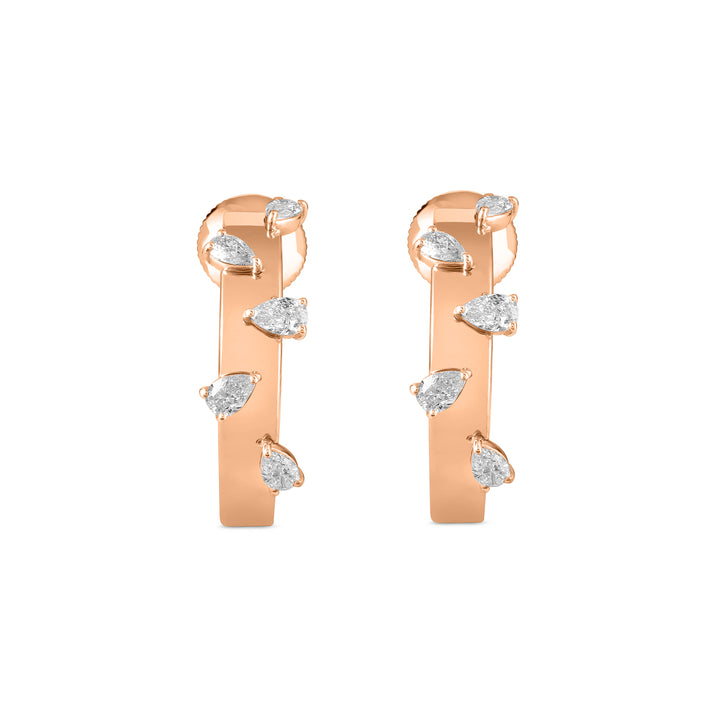 ETOILE Rose Gold Hoops Diamond Earring