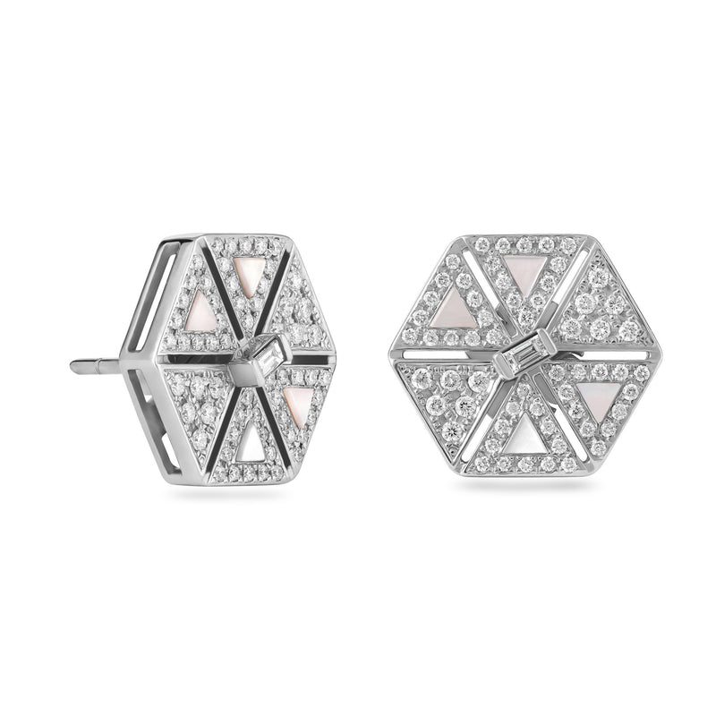 VISTA White Gold Cluster Diamond Earring