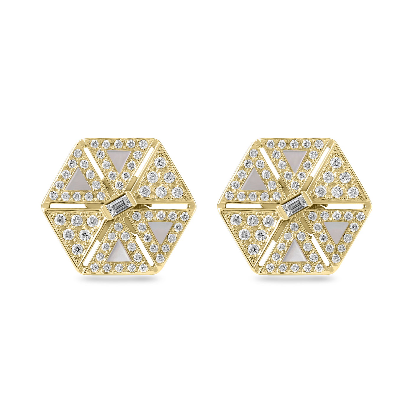 Yellow Gold Cluster Diamond Earring