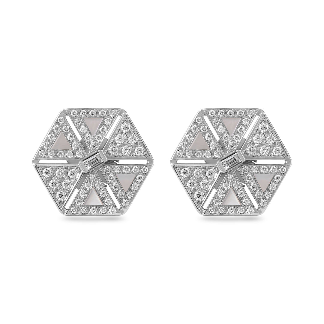 VISTA White Gold Cluster Diamond Earring