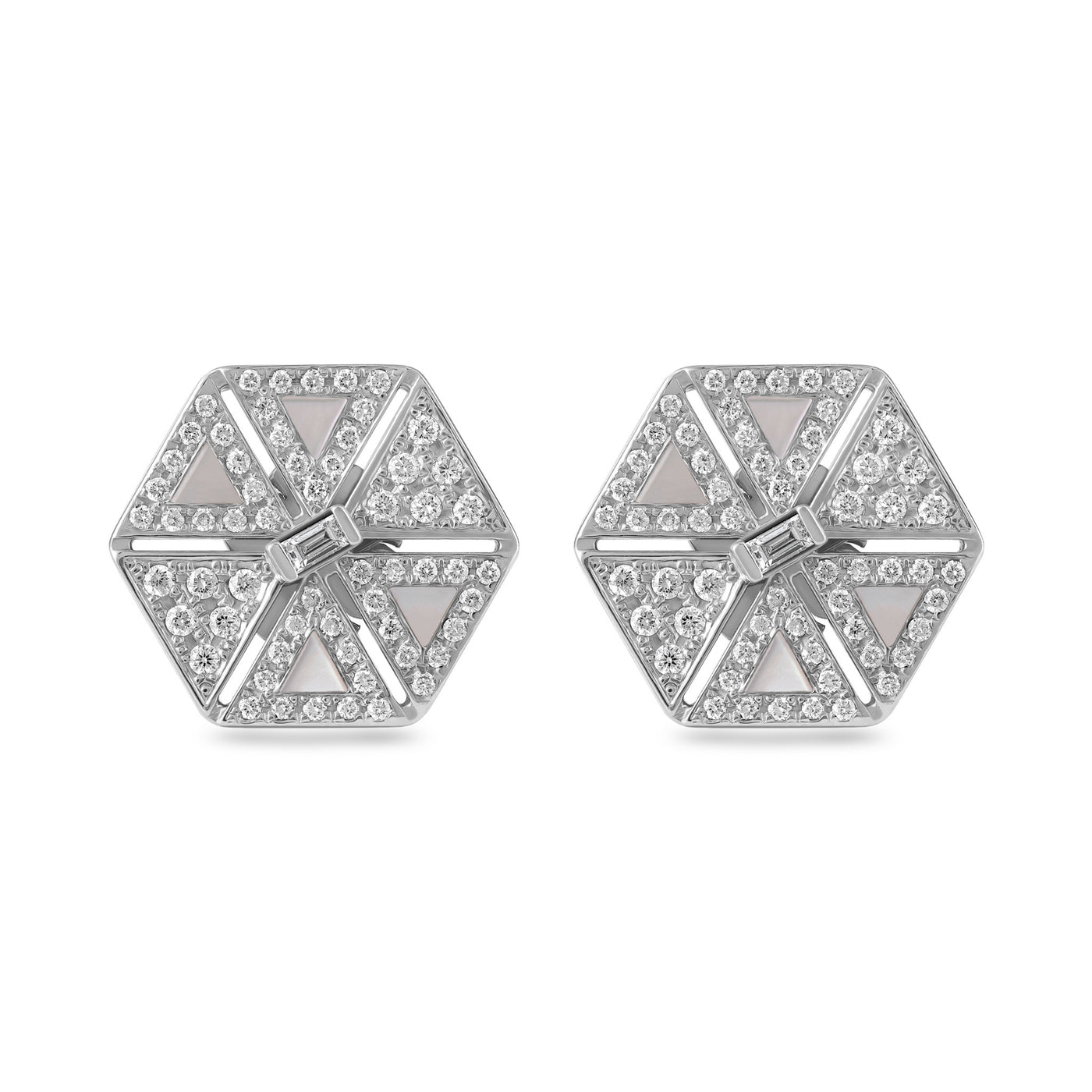 White Gold Cluster Diamond Earring