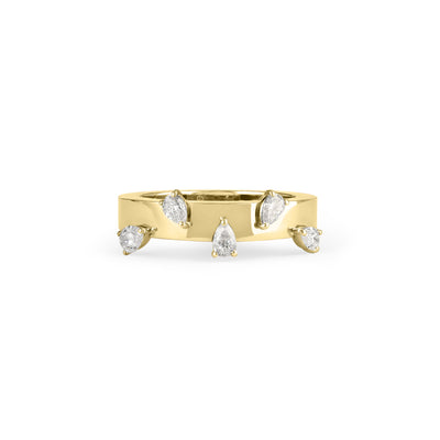 Yellow Gold Diamond Ring ETOILE Yellow Gold Scattered Diamond Ring