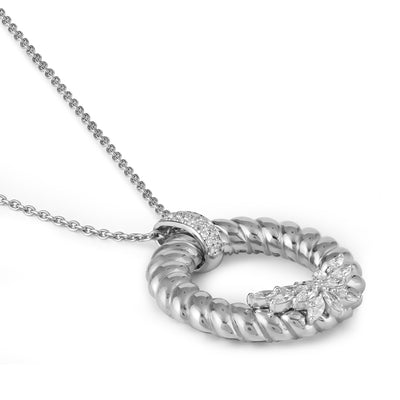 Lucien White Gold Twist Diamond Pendant