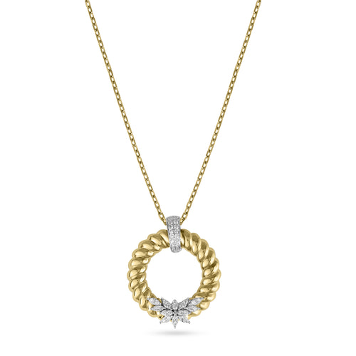 Lucien Yellow Gold Twist Diamond Pendant Lucien Yellow Gold Twist Diamond Pendant