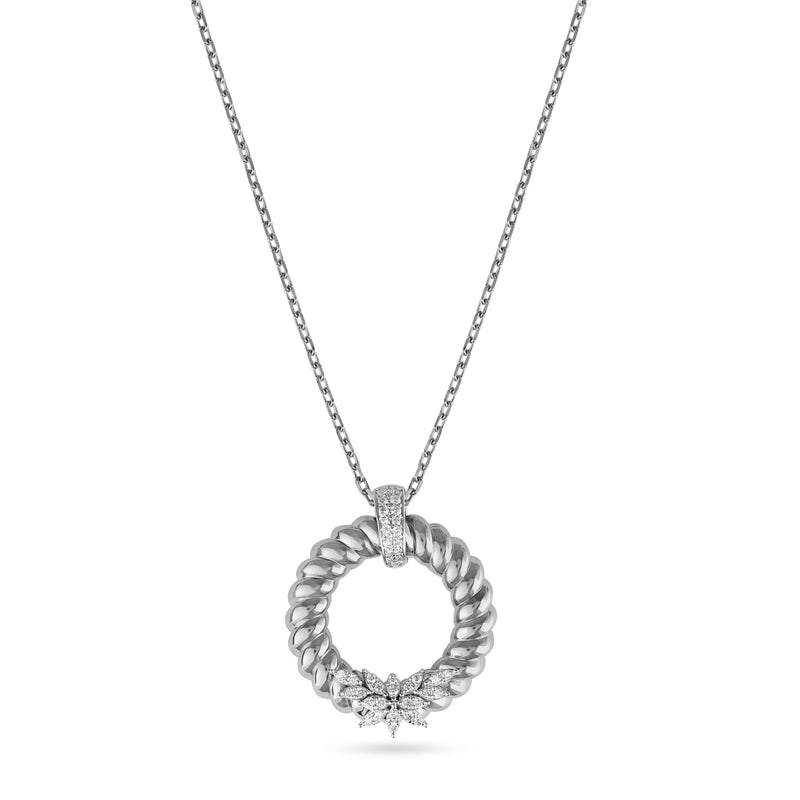 Lucien White Gold Twist Diamond Pendant