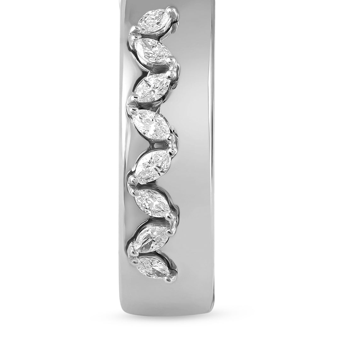 ETOILE White Gold Hoop Earring with Marquise