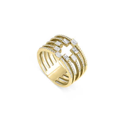 DILARA Yellow Gold Open Claw Diamond Ring