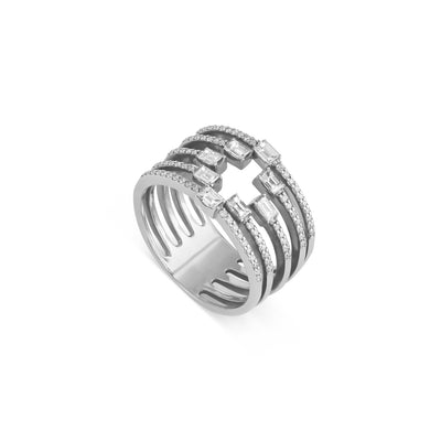 White Gold Open Claw Diamond Ring