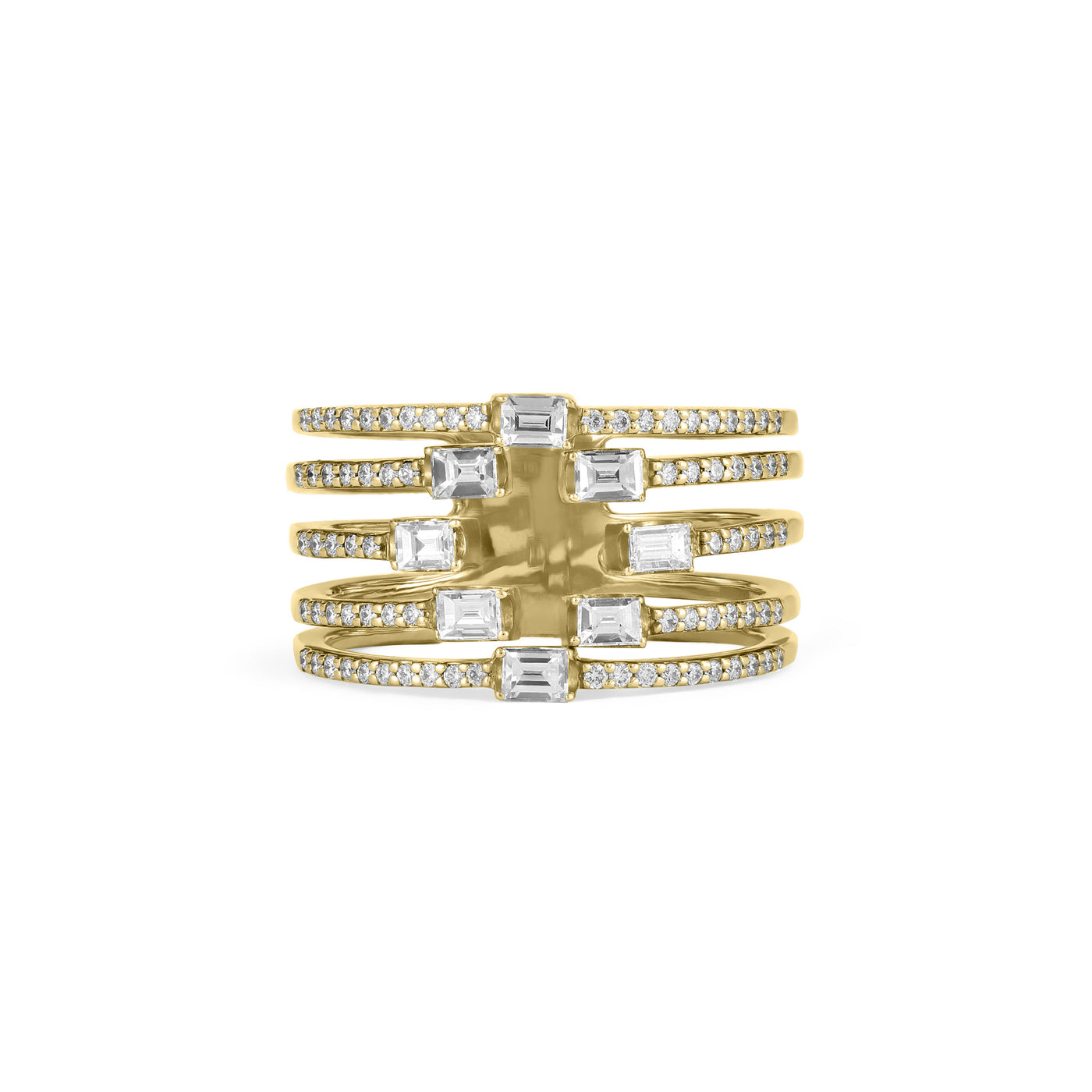 DILARA Yellow Gold Open Claw Diamond Ring