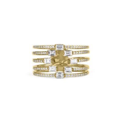 DILARA Yellow Gold Open Claw Diamond Ring