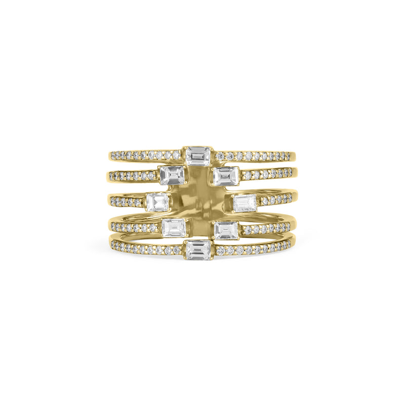 DILARA Yellow Gold Open Claw Diamond Ring