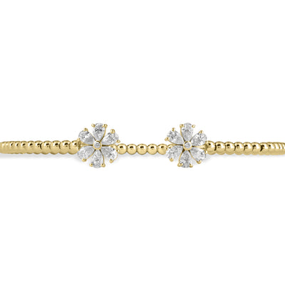 Lucien Yellow Gold Twisted Diamond Bangle