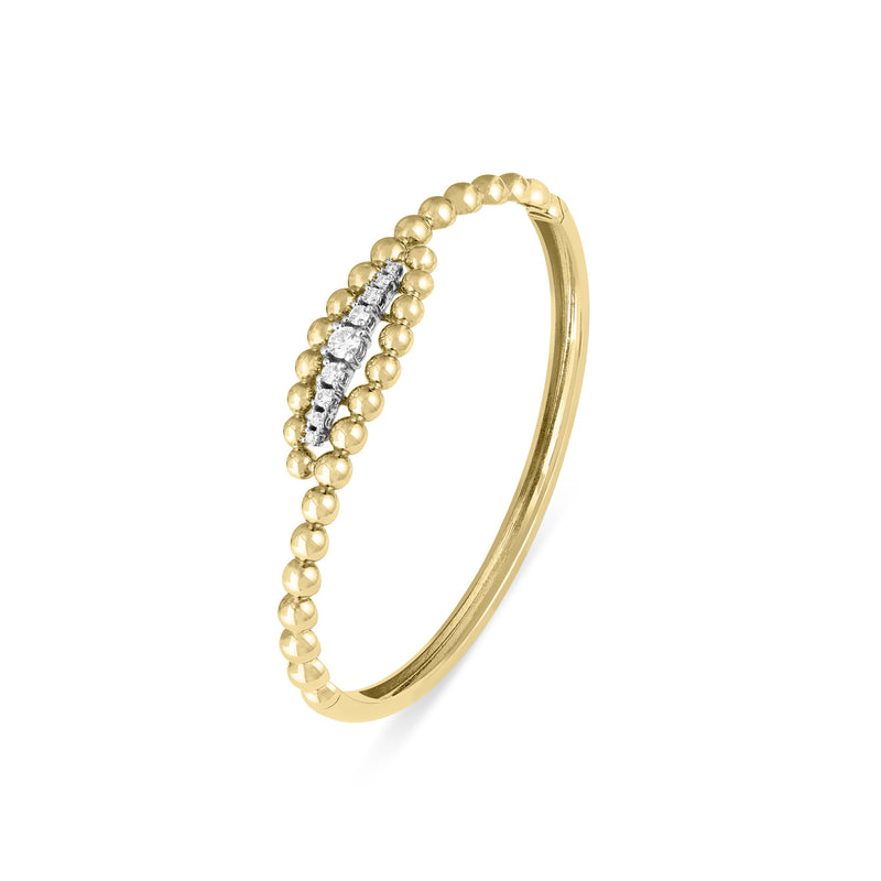 Lucien Yellow Gold Twisted Diamond Bangle