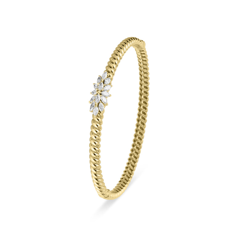 Lucien Jolie Twisted yellow Gold Diamond Bangle