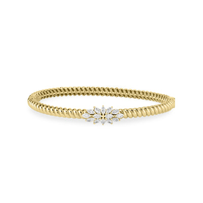 Lucien Jolie Twisted yellow Gold Diamond Bangle