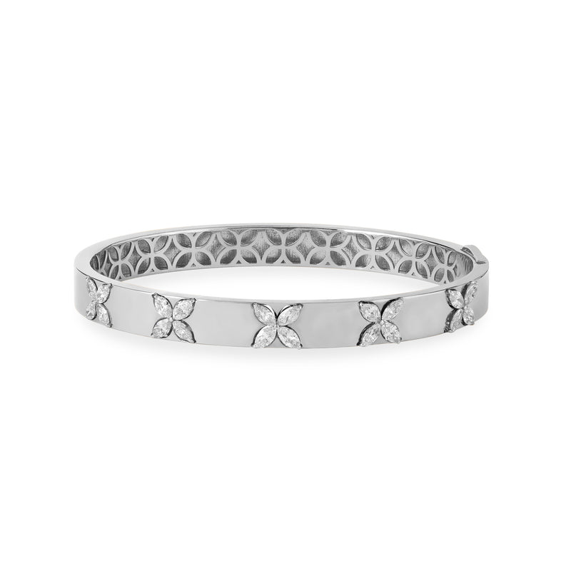 RONZA White Gold Diamond Bangle
