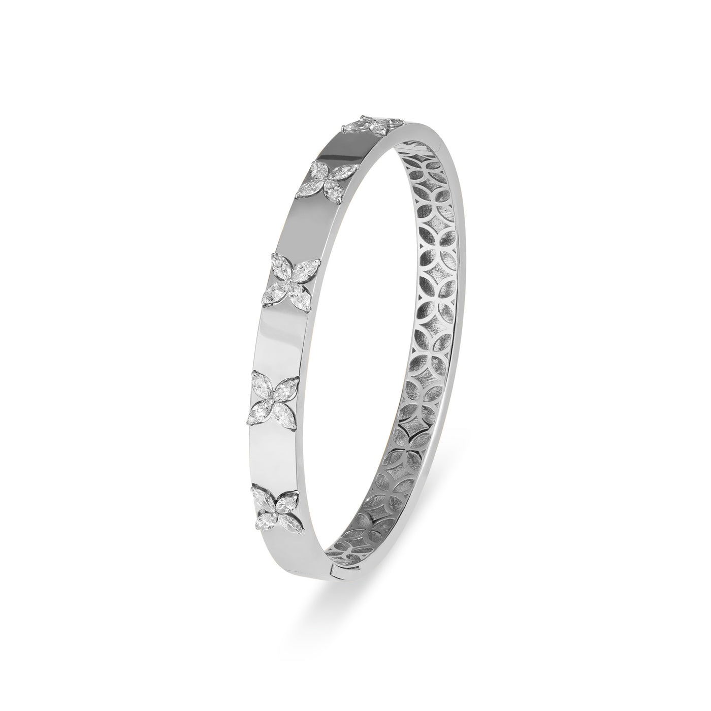 RONZA White Gold Diamond Bangle