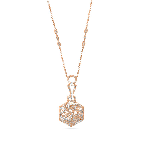 VISTA small Rose gold hexagon diamond pendant VISTA small Rose gold hexagon diamond pendant