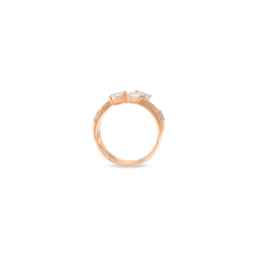 ETOILE Rose gold claw diamond ring