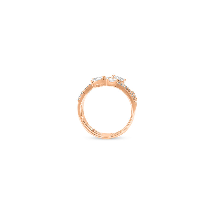ETOILE Rose gold claw diamond ring