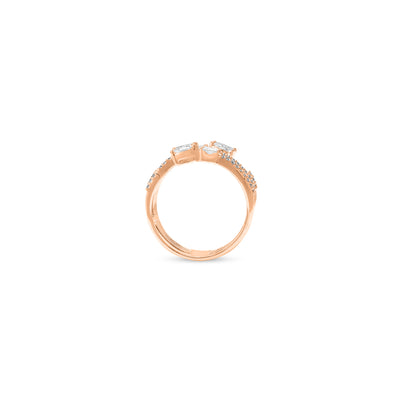 Rose gold claw diamond ring