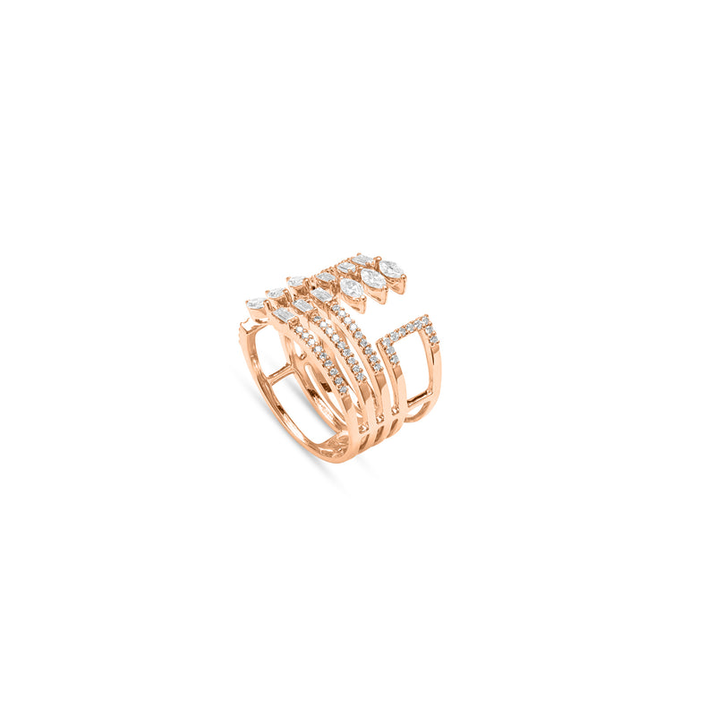 ETOILE Rose gold claw diamond ring