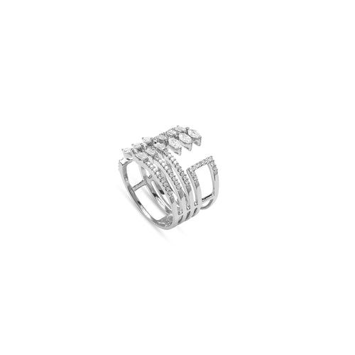 White gold diamond ring ETOILE White gold claw diamond ring