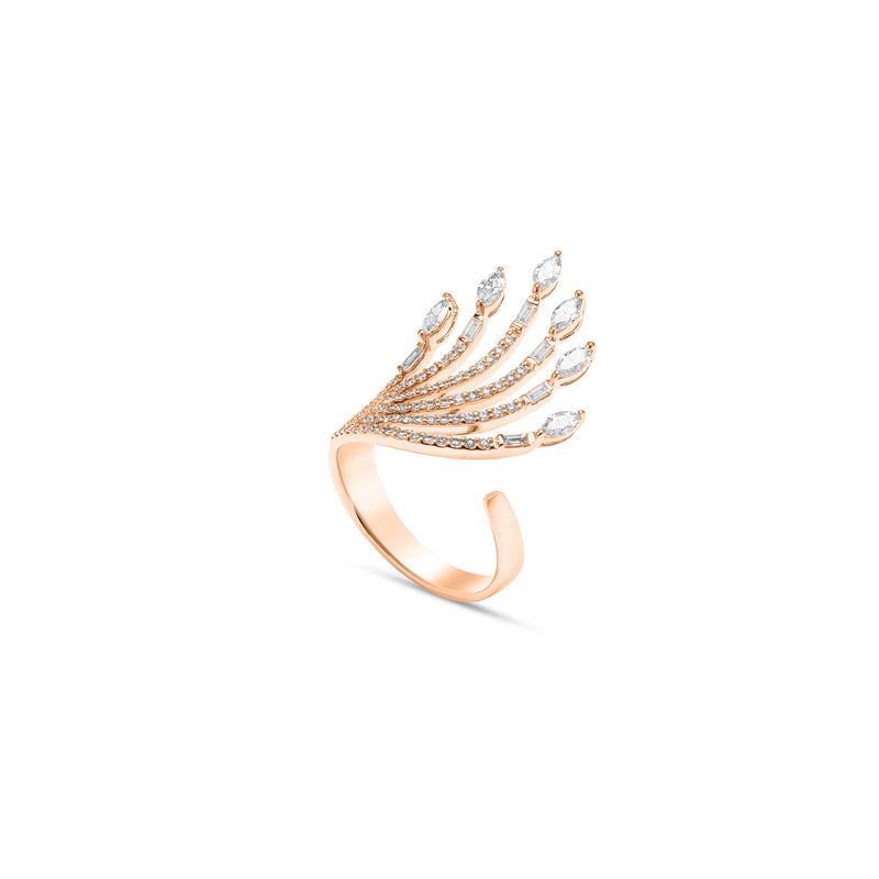 ETOILE Rose gold crown diamond ring