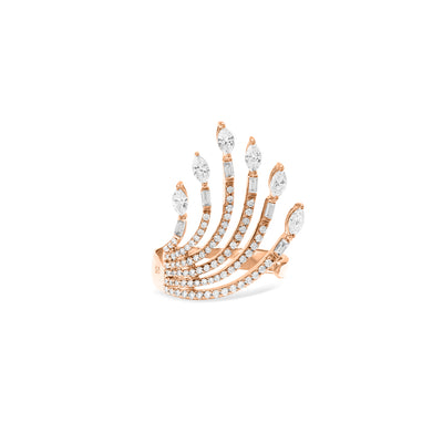 ETOILE Rose gold crown diamond ring