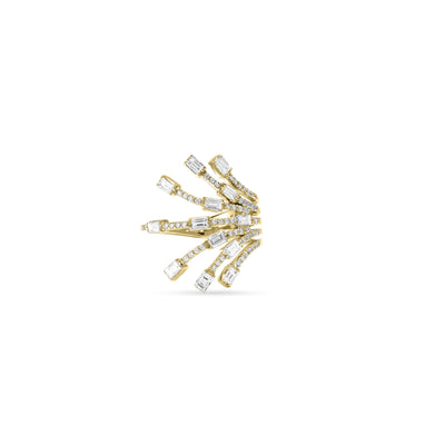 DILARA Yellow gold open flower diamond ring DILARA Yellow gold open flower diamond ring
