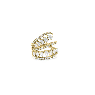 ETOILE Yellow Gold spiral diamond ring