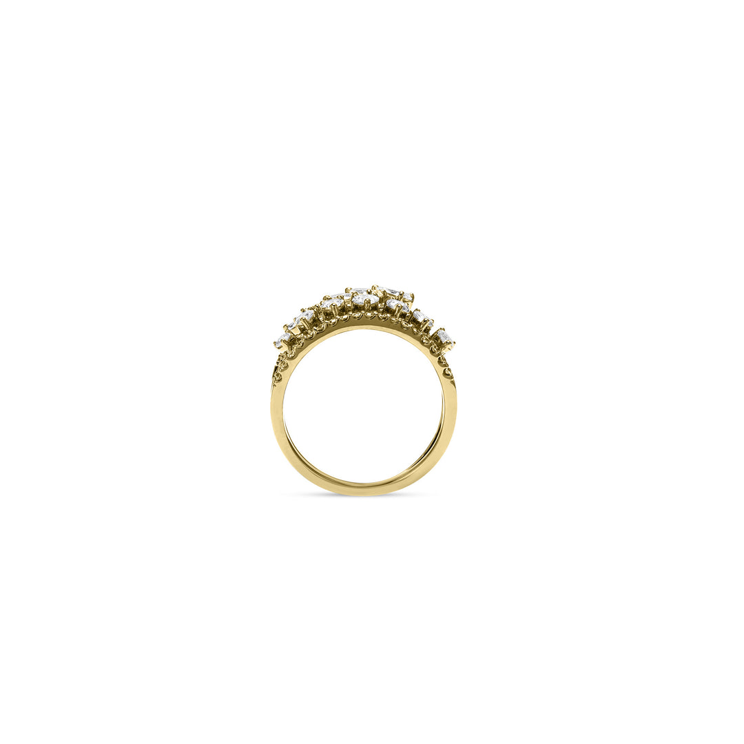 ETOILE Yellow Gold spiral diamond ring