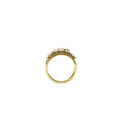 Yellow Gold spiral diamond ring