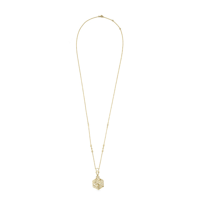 VISTA Medium Yellow Gold hexagon  Diamond Pendant