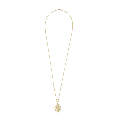 VISTA Medium Yellow Gold hexagon  Diamond Pendant