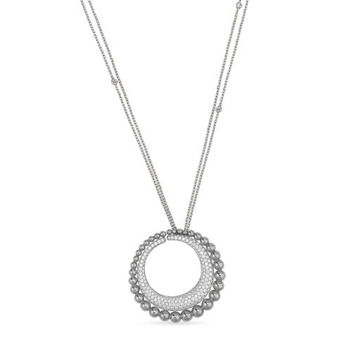 Lucien White Gold Diamond Moon Embelished Pendant Lucien White Gold Diamond Moon Embellished Pendant