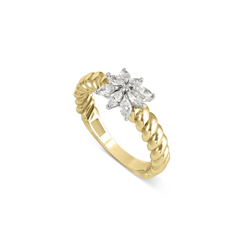 Lucien YELLOW Gold Twist Diamond Ring Lucien YELLOW Gold Twist Diamond Ring