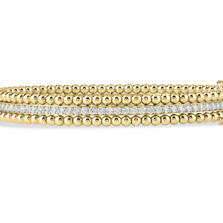 Lucien Yellow Gold Diamond and Bubble Bangle