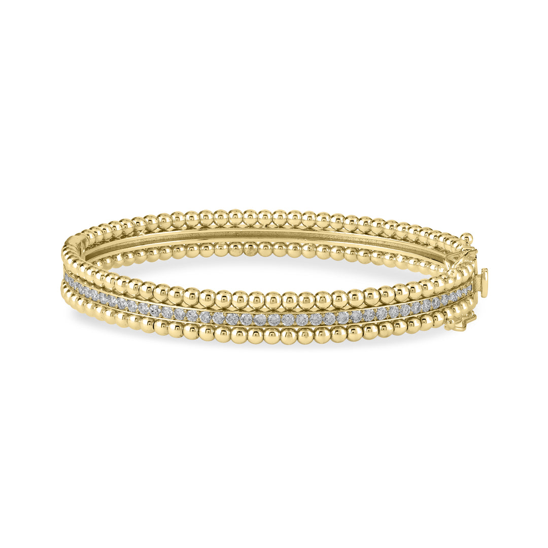 Lucien Yellow Gold Diamond and Bubble Bangle