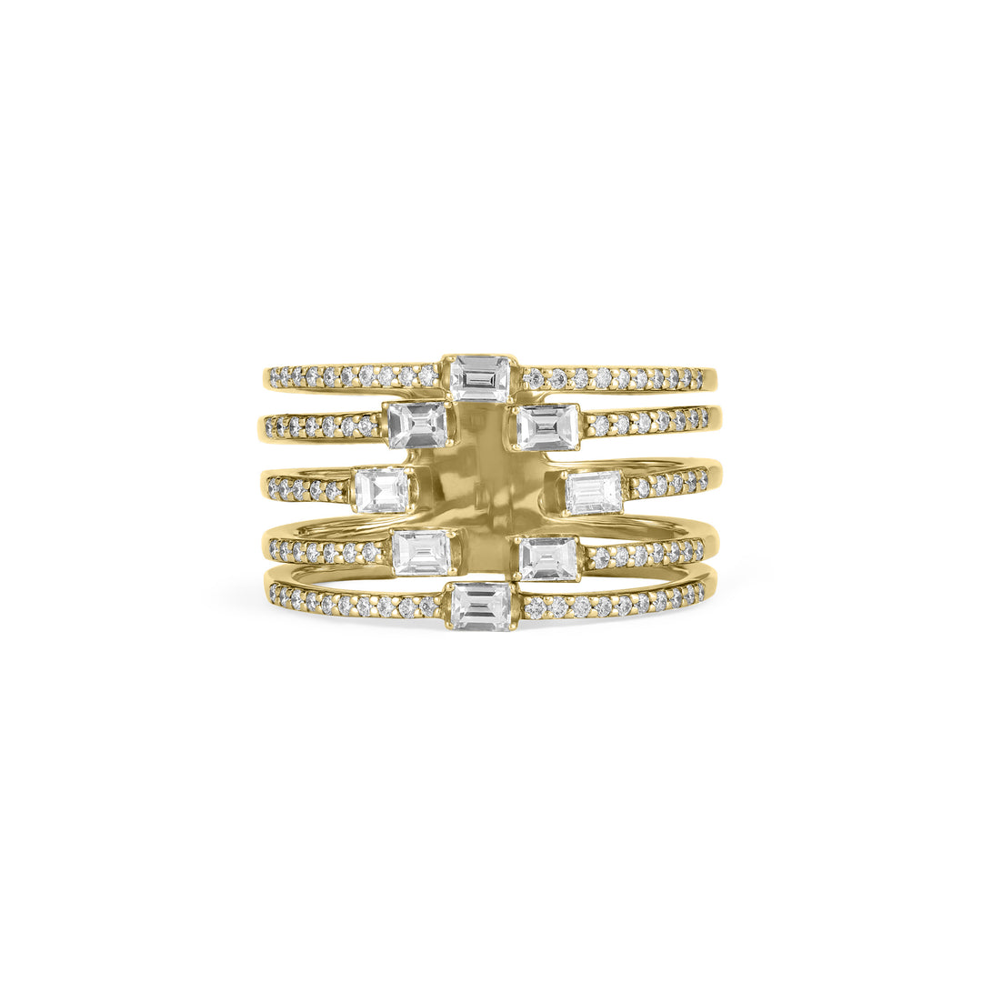 DILARA Yellow Gold Open Claw Diamond Ring